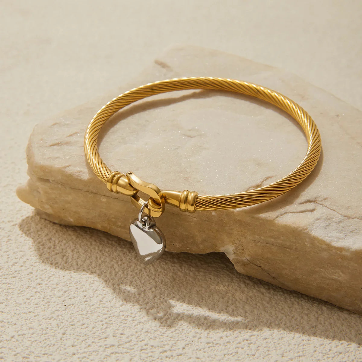 [AuraEcho]Solenne Twisted Band Gold Bracelet