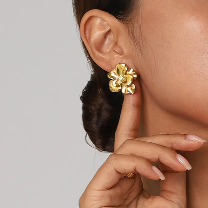 [AuraEcho]Ainsley Floral Gold Earrings