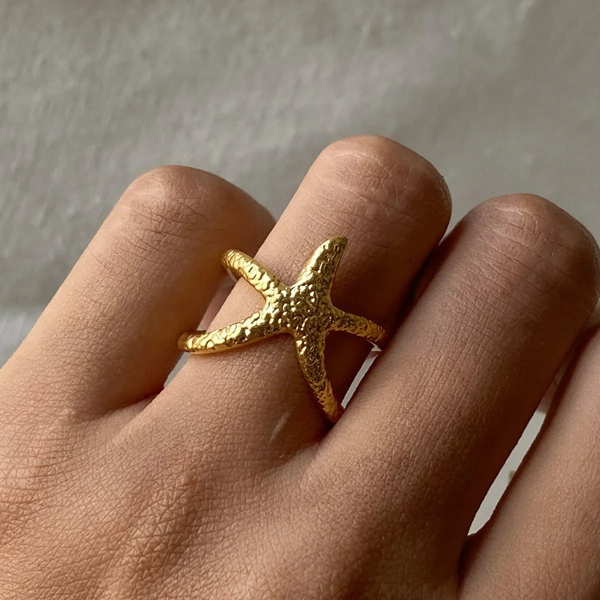 [AuraEcho]Aurelie Gold Starfish Ring