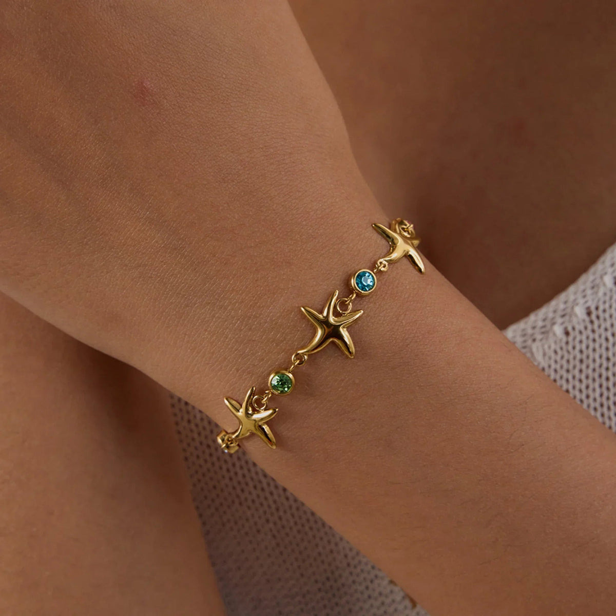 [AuraEcho]Kristine Golden Starfish Bracelet