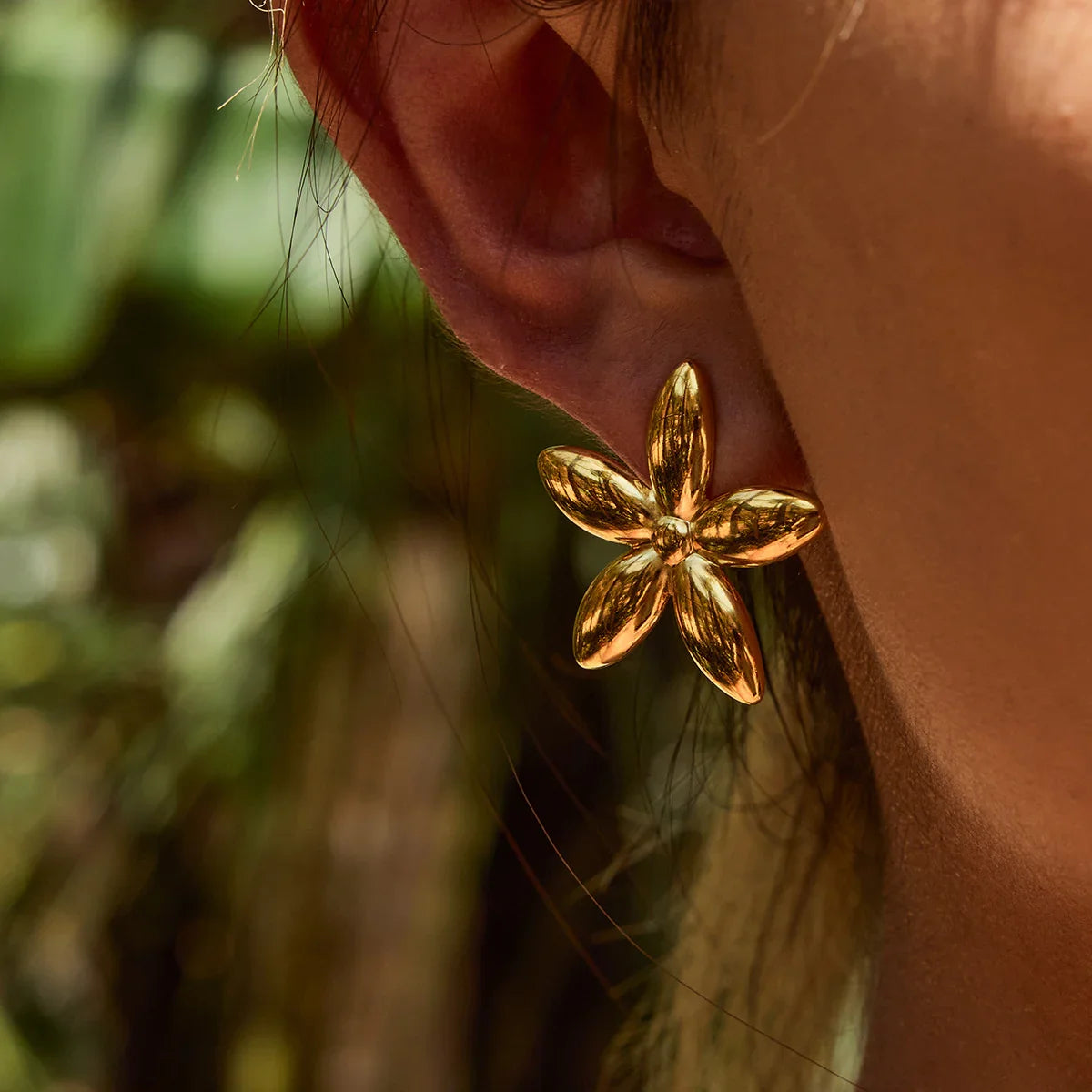 [AuraEcho]Monica Floral Gold Earrings