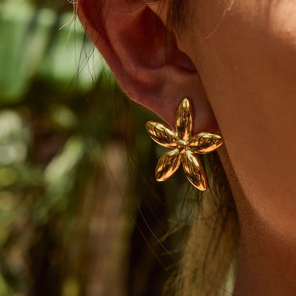 [AuraEcho]Monica Floral Gold Earrings