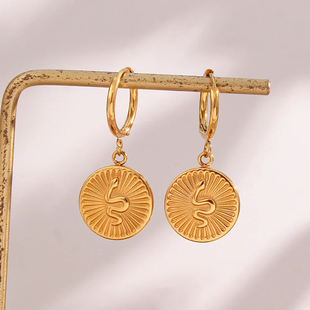 [AuraEcho]Eliana Serpent Coin Earrings