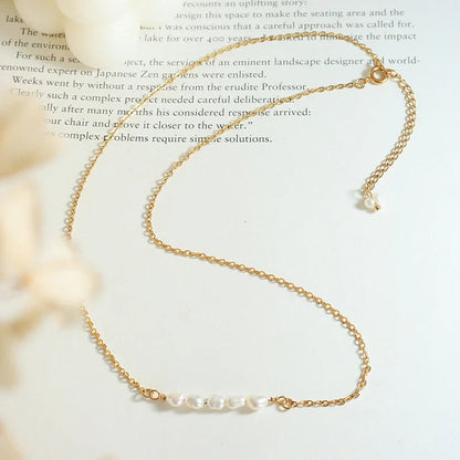 [AuraEcho]Fleur Freshwater Pearl Gold Necklace