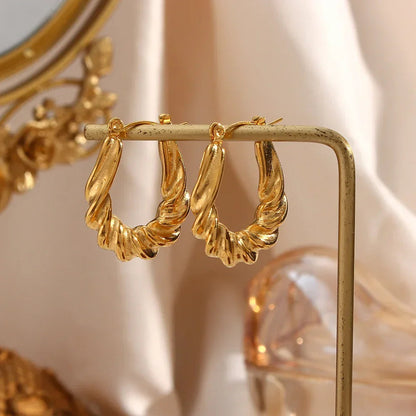 [AuraEcho]Adaline Twist Hoop Earrings