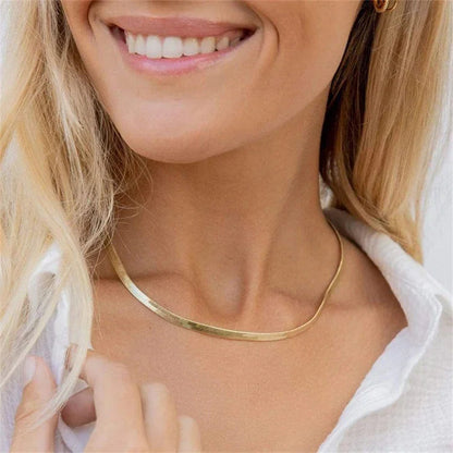 [AuraEcho]Elizabeth Gold Herringbone Necklace