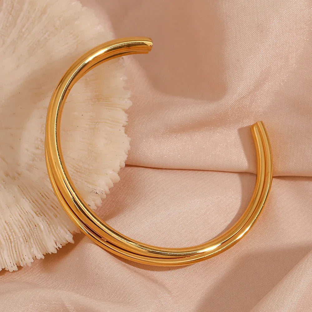[AuraEcho]Rianne Layered Gold Bangle