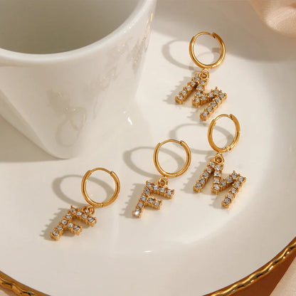 [AuraEcho]Wilhemina Initial Letter Earrings