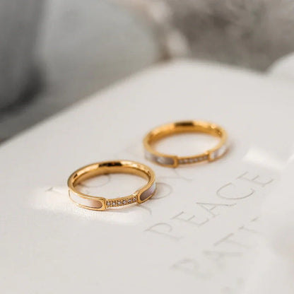 [AuraEcho]Gabrielle Diamond Simulant Gold Ring