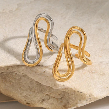 [AuraEcho]Halle Abstract Gold Ring