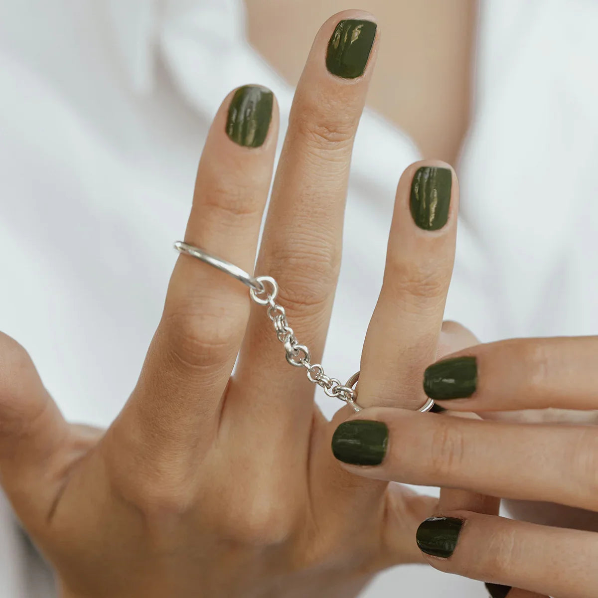 [AuraEcho]Bridget Chain Stacked Ring