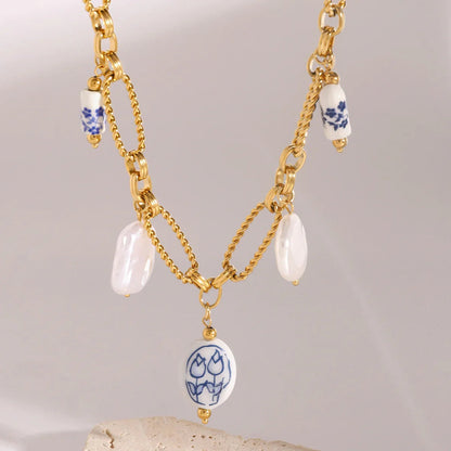 [AuraEcho]Cerulean Freshwater Pearl Necklace