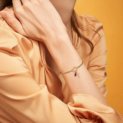 [AuraEcho]Amalia Birthstone Cross Bracelet