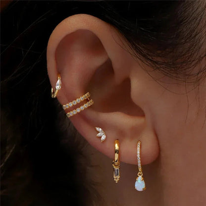 [AuraEcho]Trio Flat Back Diamond Stud