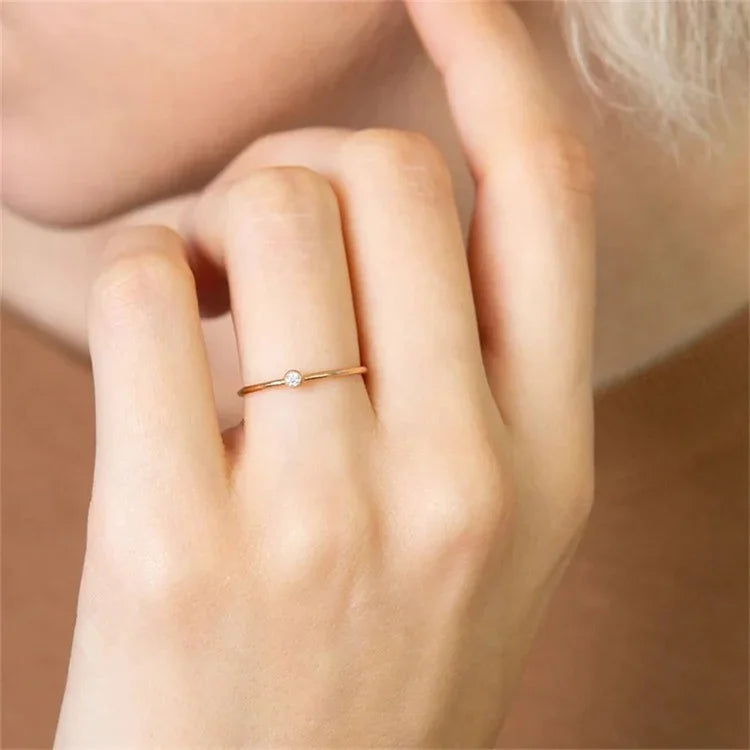[AuraEcho]Amelia Birthstone Stacker Ring