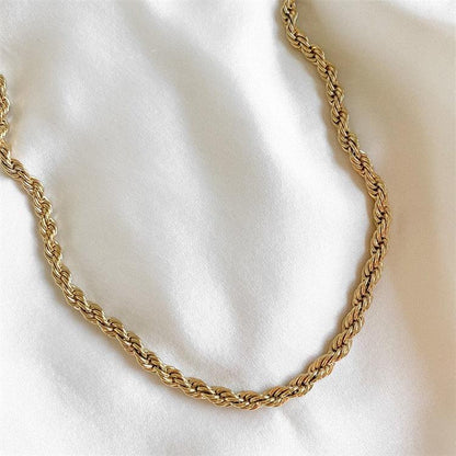 [AuraEcho]Bianca Rope Chain Gold Necklace