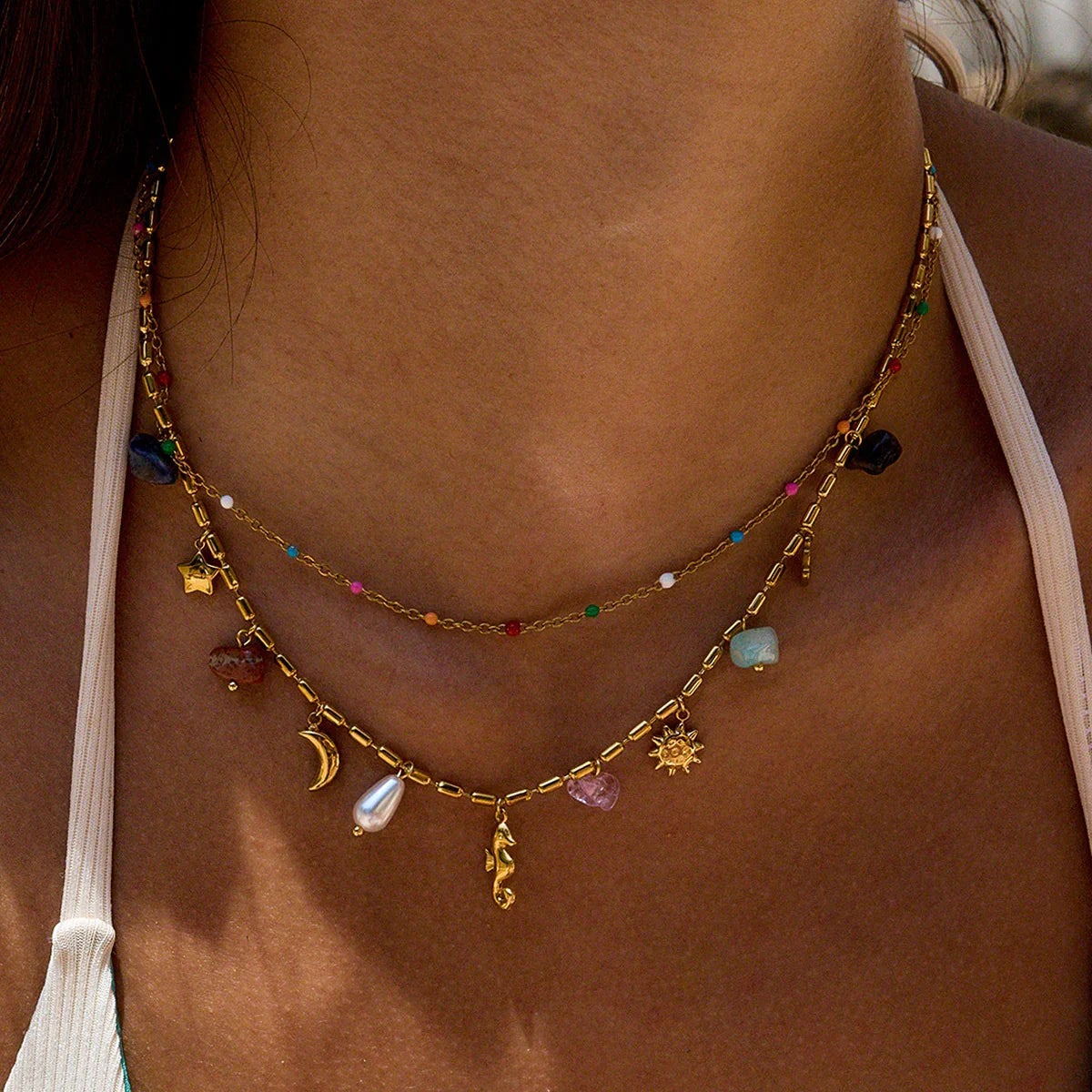 [AuraEcho]Cambria Coastal Charm Layered Necklace