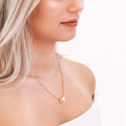 [AuraEcho]Ria Initial Letter Gold Necklace