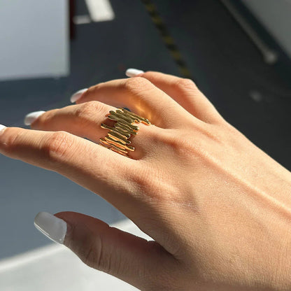 [AuraEcho]Zoella Abstract Gold Ring