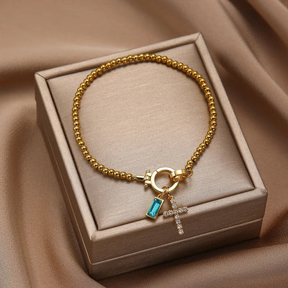 [AuraEcho]Amalia Birthstone Cross Bracelet