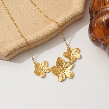 [AuraEcho]Millie Gold Flower Necklace
