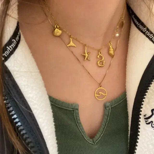[AuraEcho]Avaria Ocean Initial Necklace