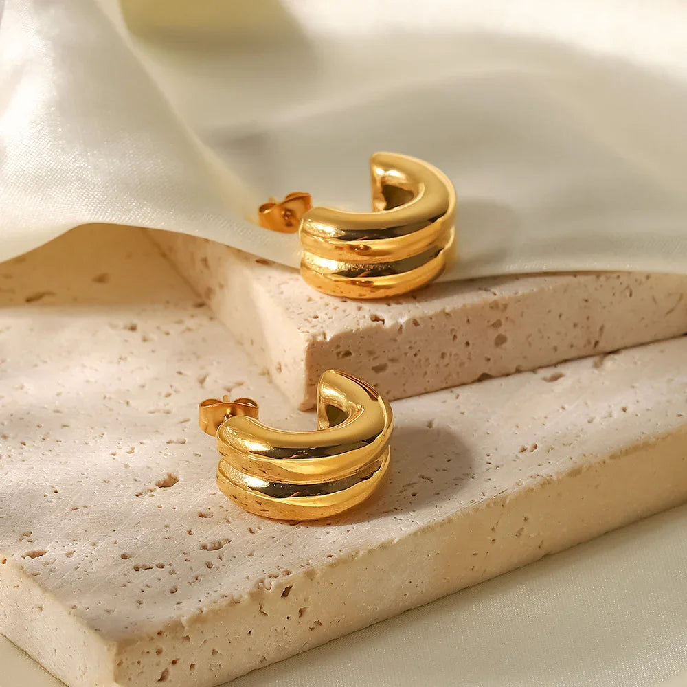 [AuraEcho]Henrietta Gold Earrings