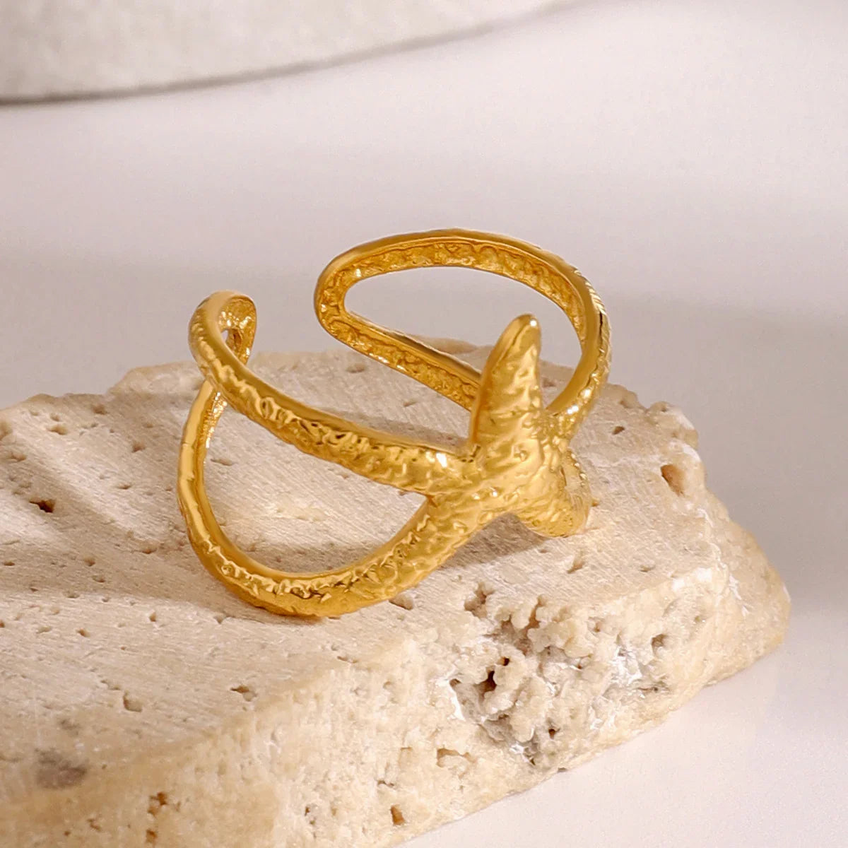 [AuraEcho]Aurelie Gold Starfish Ring