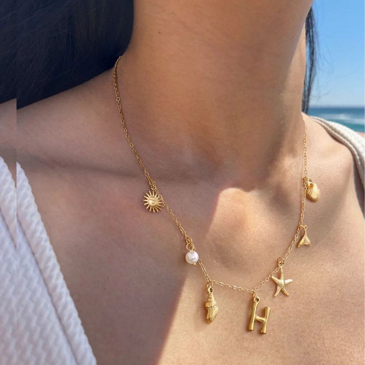 [AuraEcho]Avaria Ocean Initial Necklace
