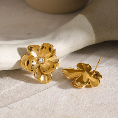 [AuraEcho]Ainsley Floral Gold Earrings