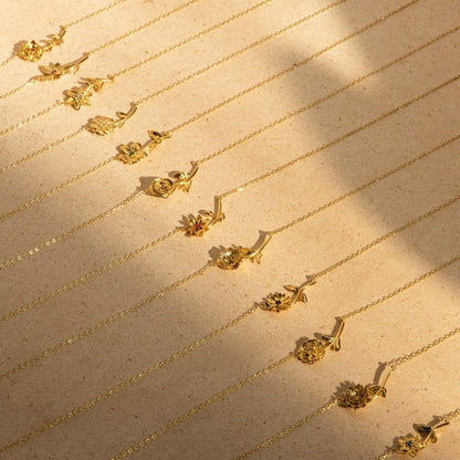 [AuraEcho]Maribelle Birth Flower Gold Necklace
