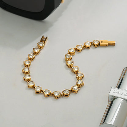 [AuraEcho]Romani Heart Shaped Tennis Bracelet
