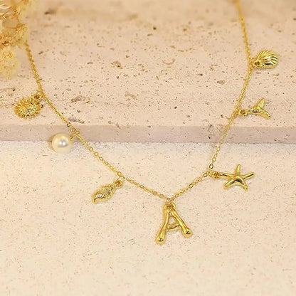 [AuraEcho]Avaria Ocean Initial Necklace