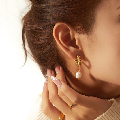 [AuraEcho]Emma Pearl Earrings