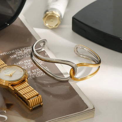 [AuraEcho]Noria Two Tone Gold Bangle