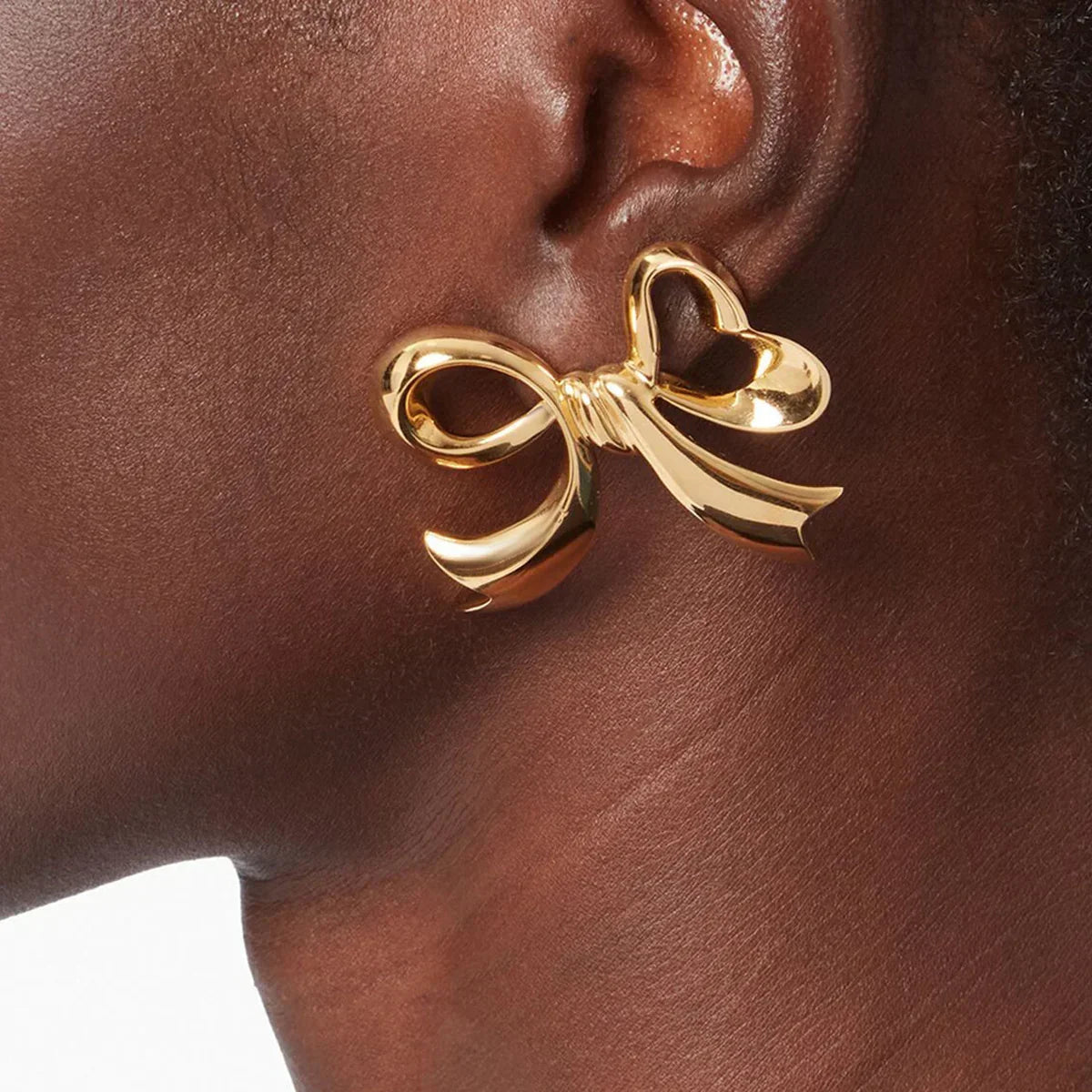[AuraEcho]Carissa Gold Bowtie Earrings