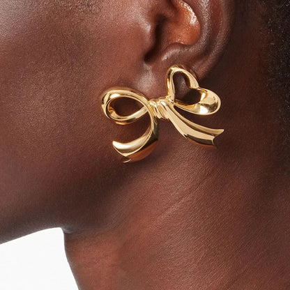 [AuraEcho]Carissa Gold Bowtie Earrings