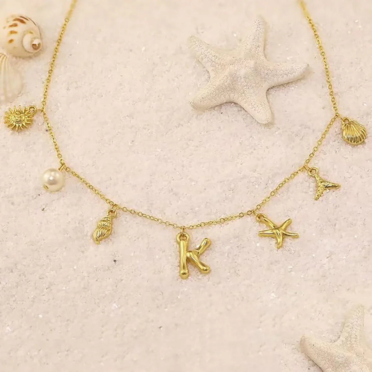 [AuraEcho]Avaria Ocean Initial Necklace