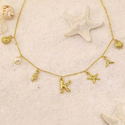 [AuraEcho]Avaria Ocean Initial Necklace
