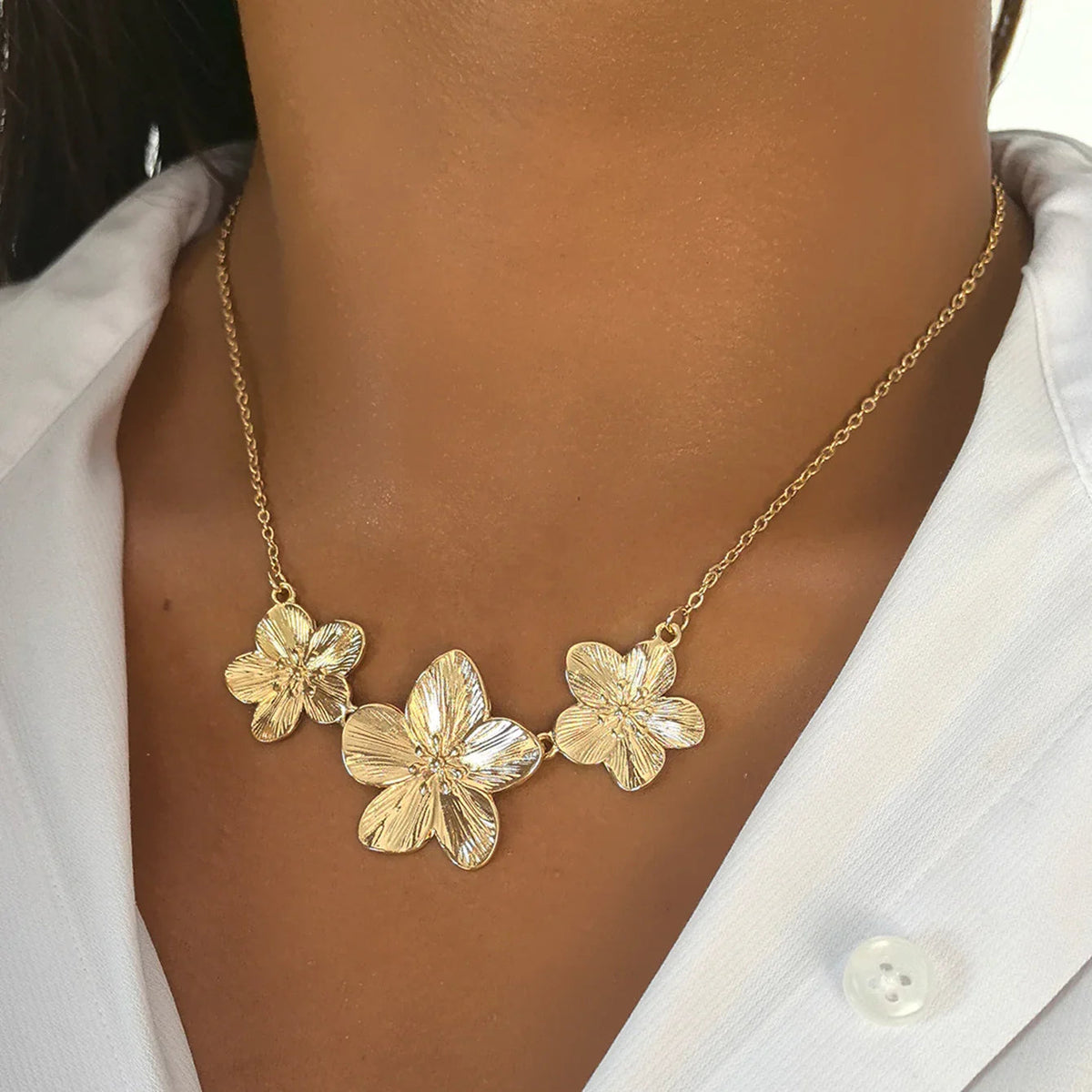 [AuraEcho]Millie Gold Flower Necklace