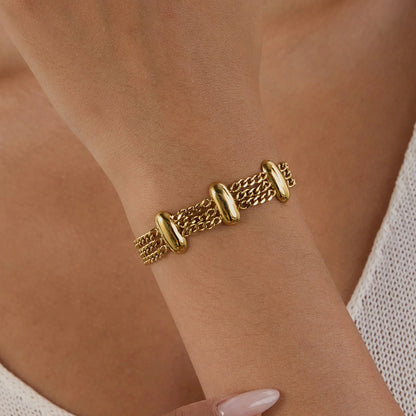 [AuraEcho]Kathleen Layered Chain Gold Bracelet