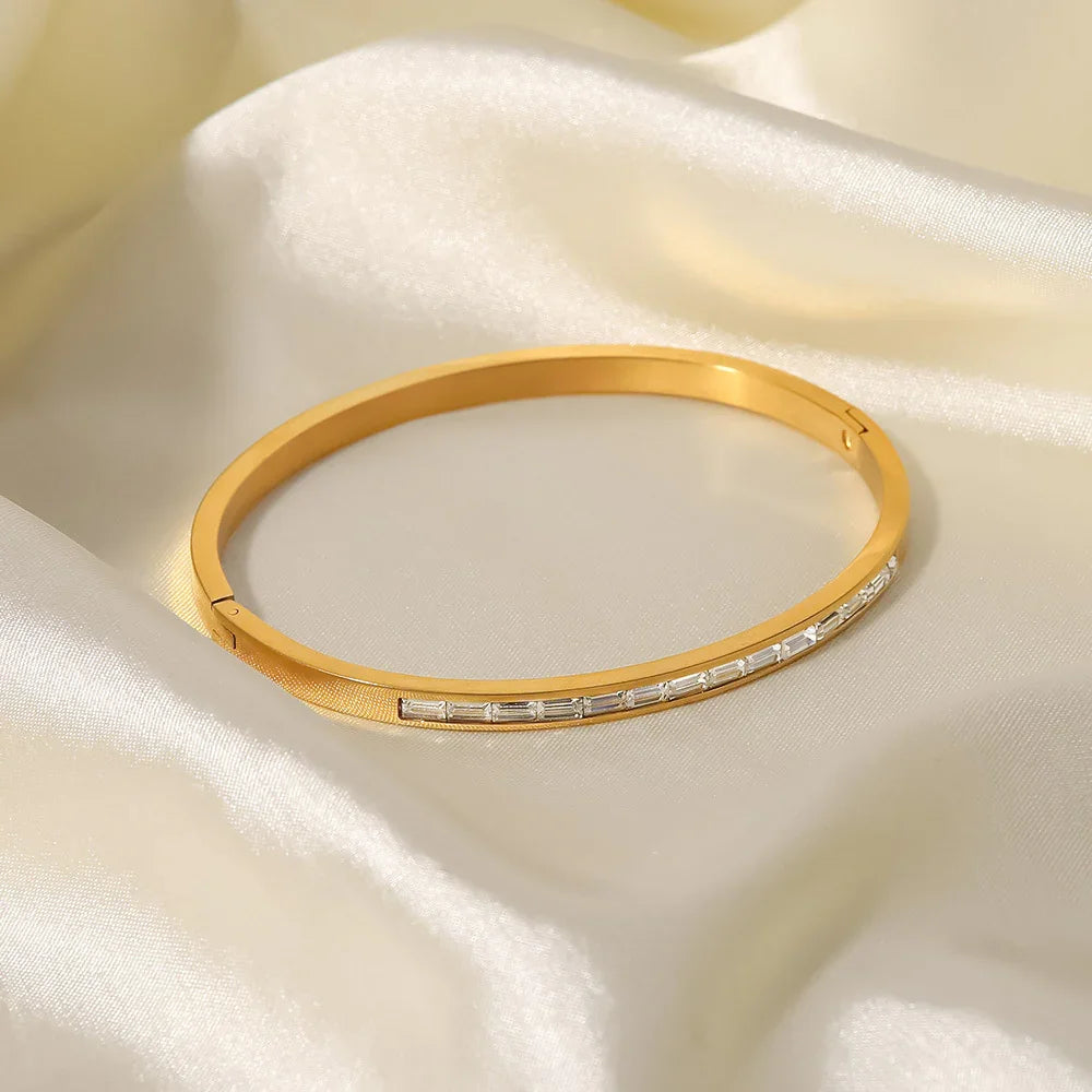 [AuraEcho]Grace Gold Diamond Bangle