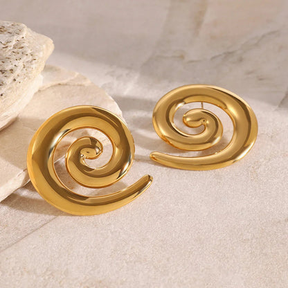 [AuraEcho]Zarya Spiral Gold Earrings