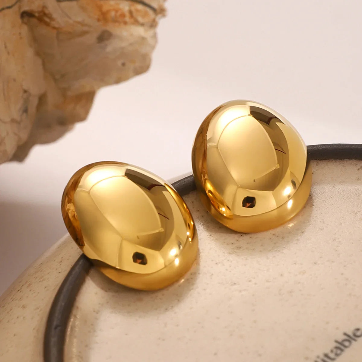 [AuraEcho]Callista Gold Bean Earrings