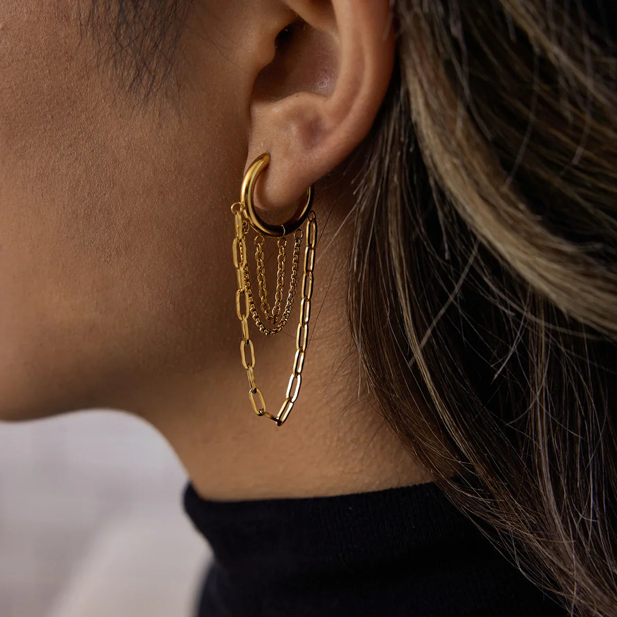 [AuraEcho]Alaina Link Chain Hoops