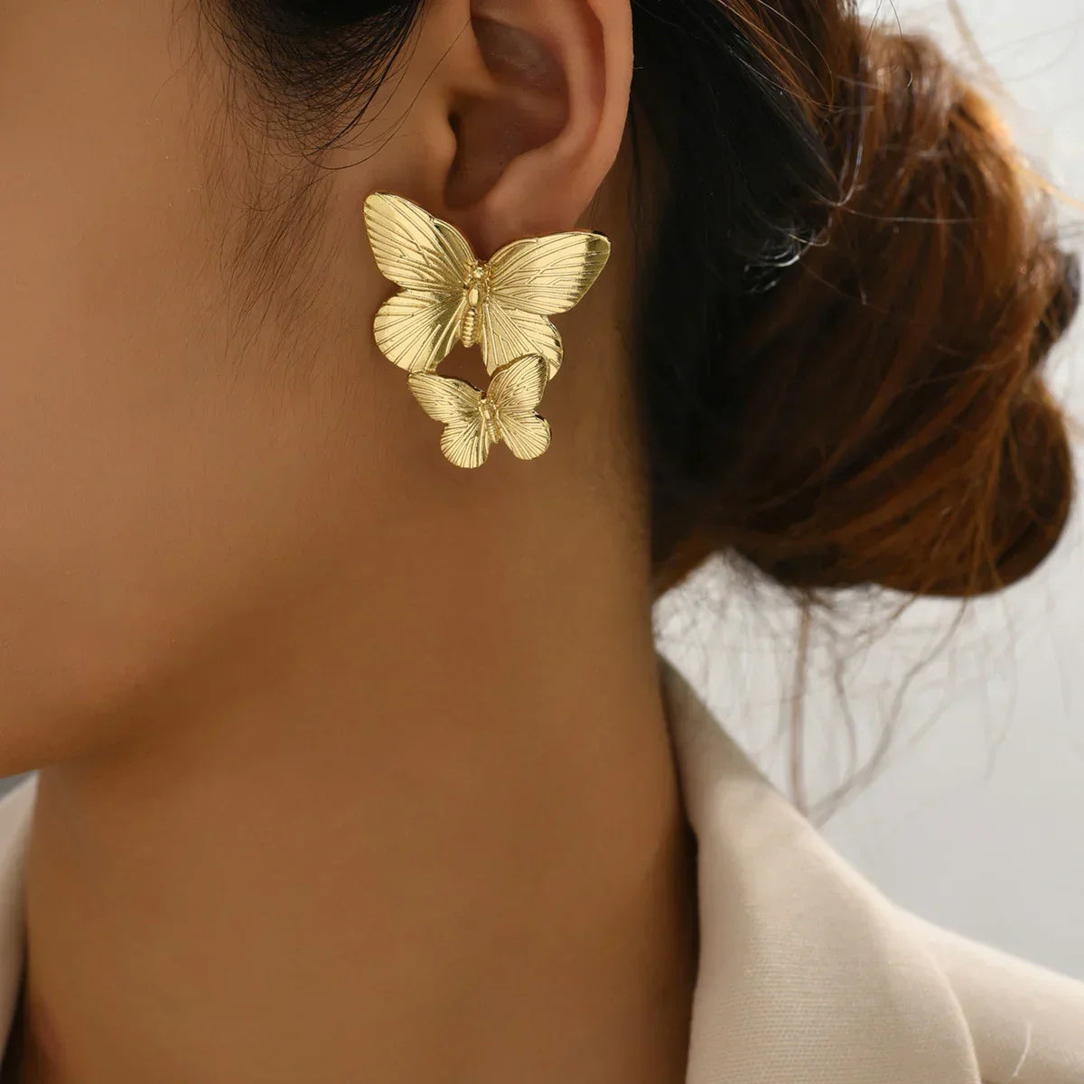 [AuraEcho]Butterfly Gold Earrings