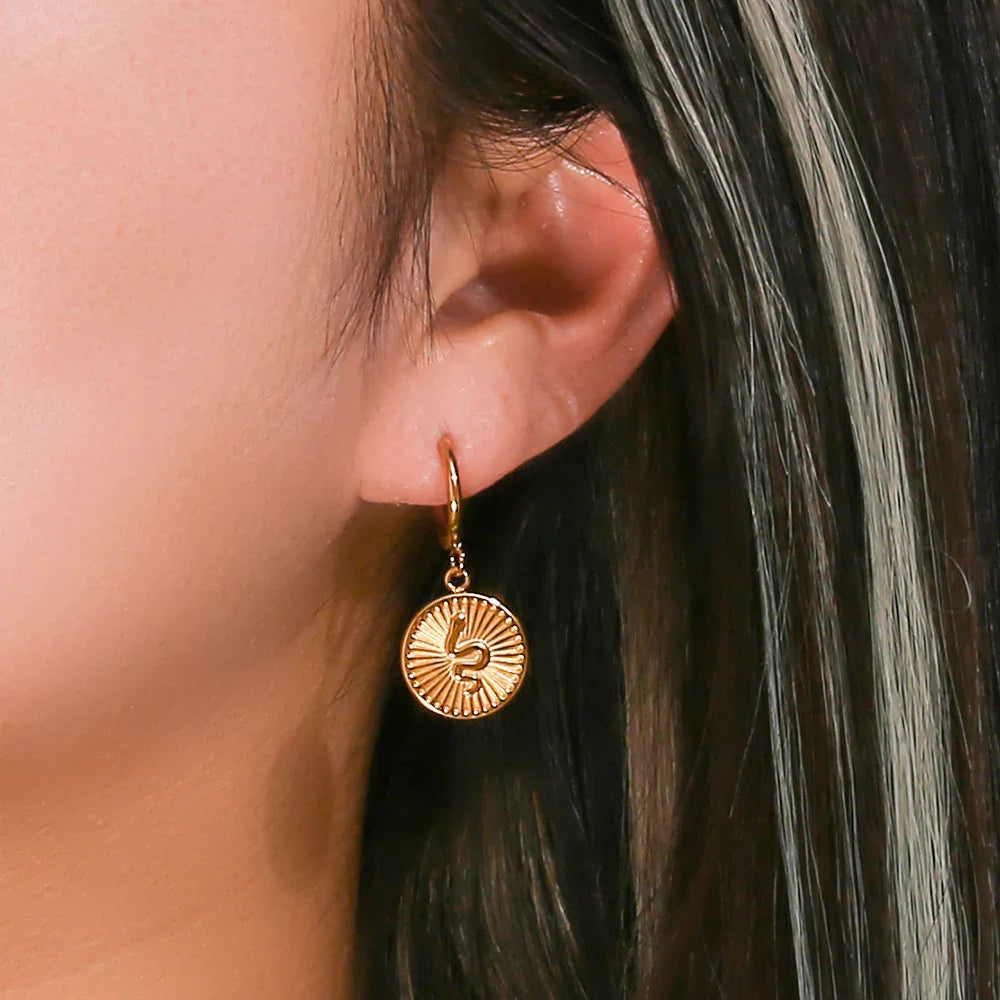 [AuraEcho]Eliana Serpent Coin Earrings