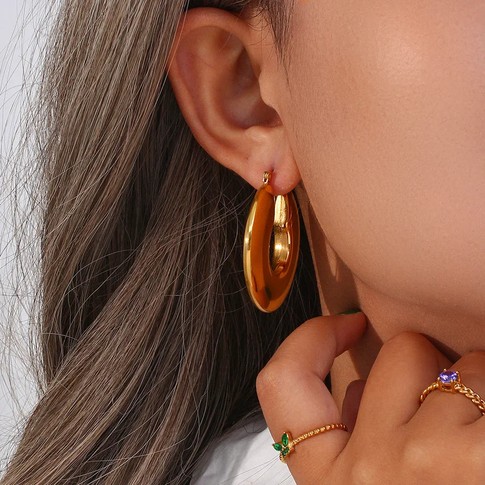 [AuraEcho]Kayleigh Chunky Hoop Earrings