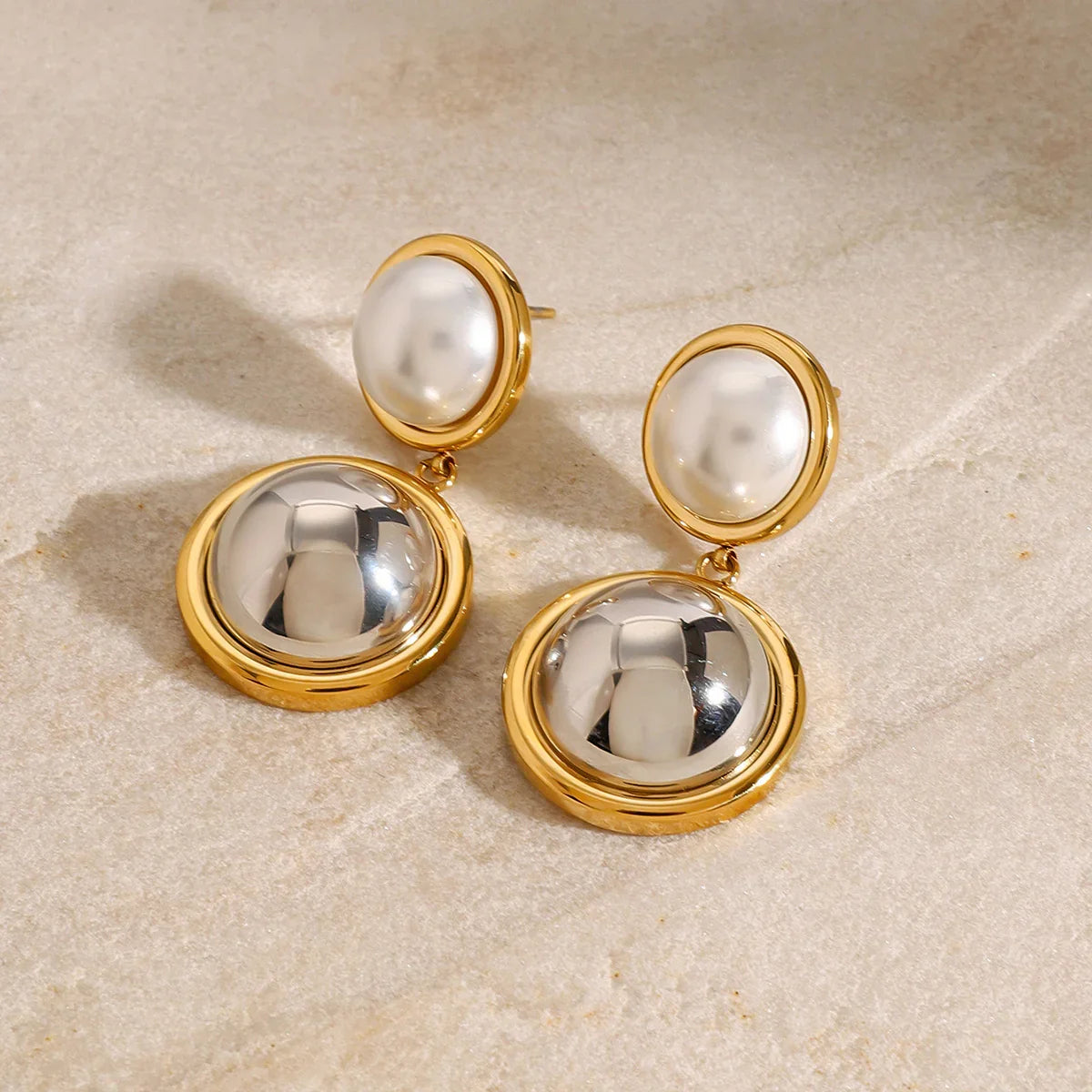 [AuraEcho]Avery Pearl Dome Earrings