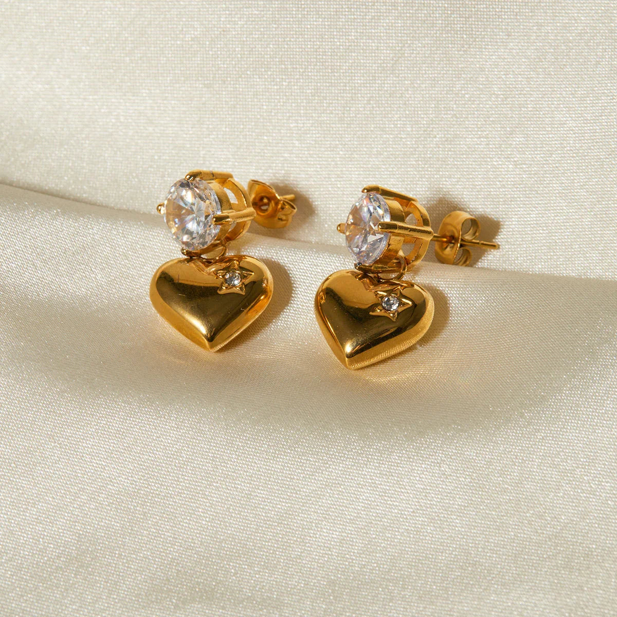 [AuraEcho]Emmeline Heart Gold Earrings